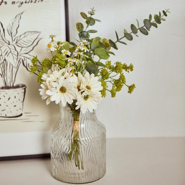 Simulated flower daisy bouquet bottle, hand tied flower table, bundle fake flowers, photography props, cross-border hot selling silk flowers