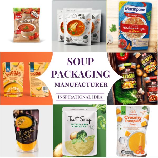 Food Grade Soup Custom Pouch Packaging Portable Food Pouch Packaging