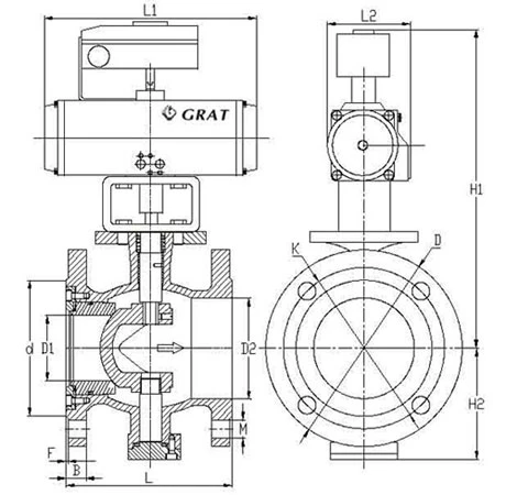 Металлическая уплотнительная клапан V Notch Пневматический шаровой клапан Нержавеющая сталь высокое давление