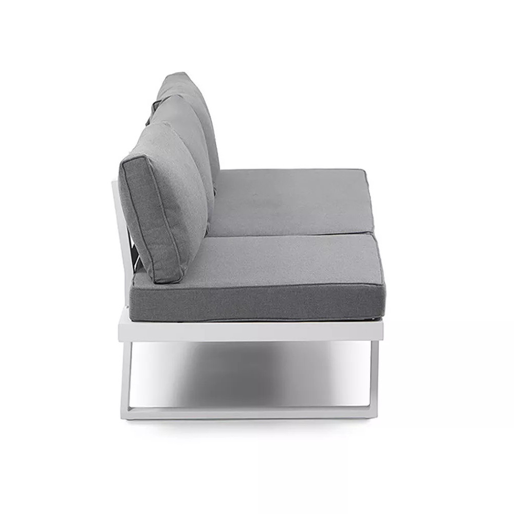 Aluminum Frame Patio Set AJUNION Modern Outdoor Furniture Daybed Sectional Lounge Set