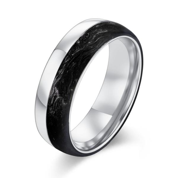 2025 Nouveau arrivée bague de fiançailles personnalisée bague de mariage en fibre de carbone forgé bagues pour hommes bague en fibre de carbone forgé