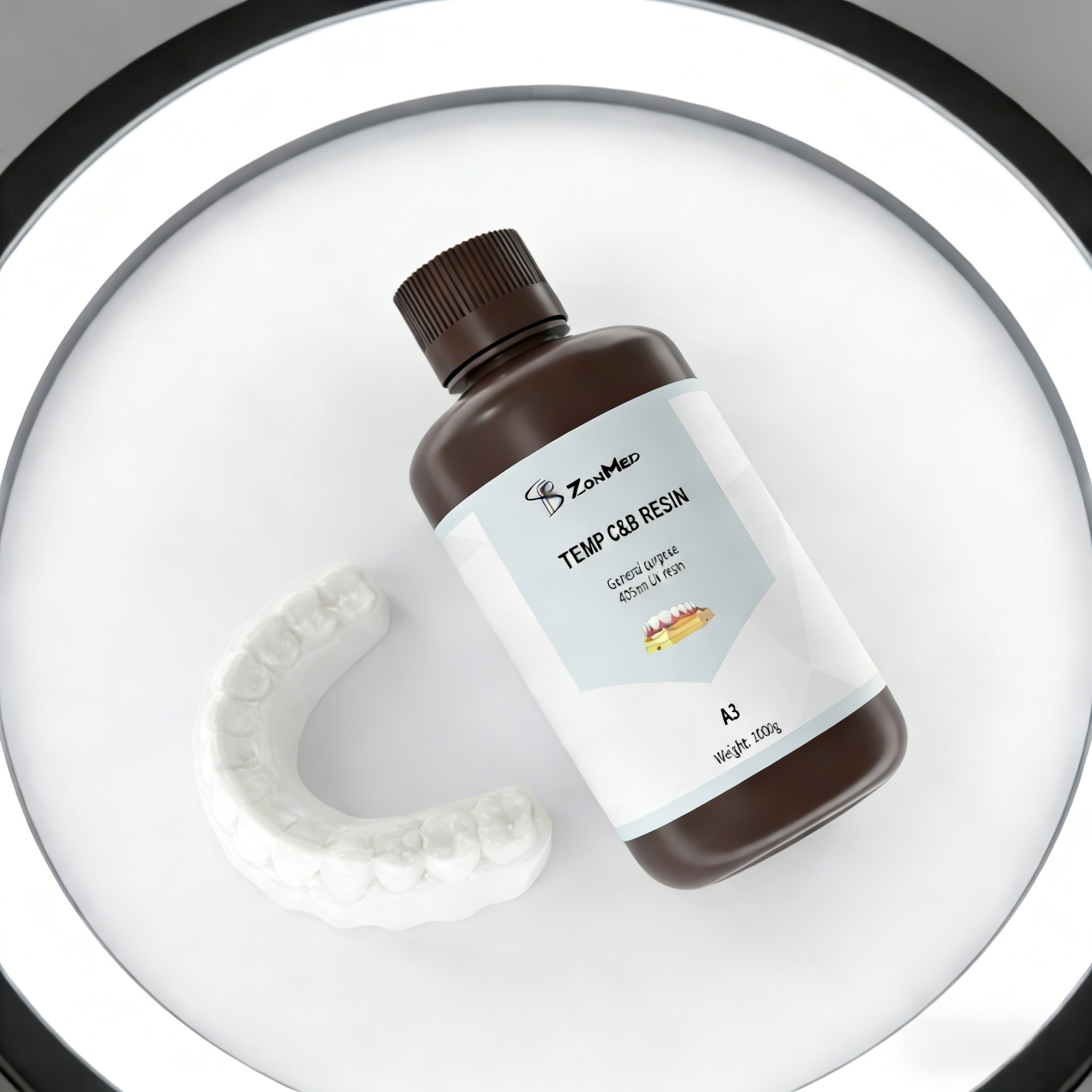 A3 Temporary Crown Bridge 3D Resin Light Cured Self Cured Dual Cured Polymerization Method Suitable for Dental Applications