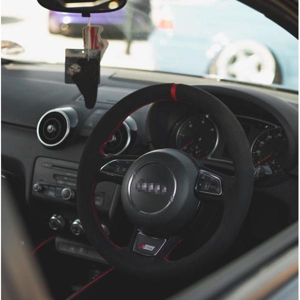 Soft Suede Steering Wheel Cover for Audi A5 Hand Stitched and Customized 2013-2018