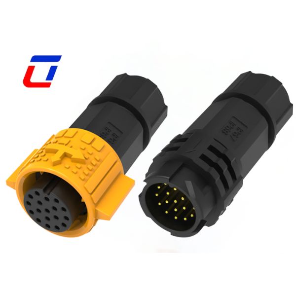 Connecteur circulaire à 18 broches M19 fil à fil Connecteurs électriques à verrouillage rapide extérieur