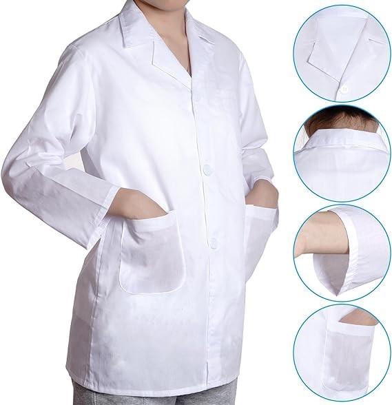 Doctor Scientist Costume Kids Lab Coat And Goggles Children Dress Up Kit With ID Card Magnifying Glass For Halloween