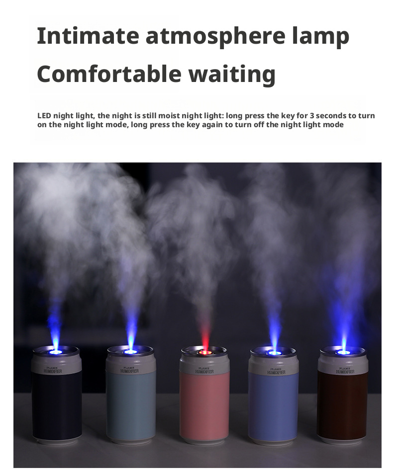 LED Light Car Ultrasonic Humidifier 200ml Plastic USB Car Air Humidifier OEM Color