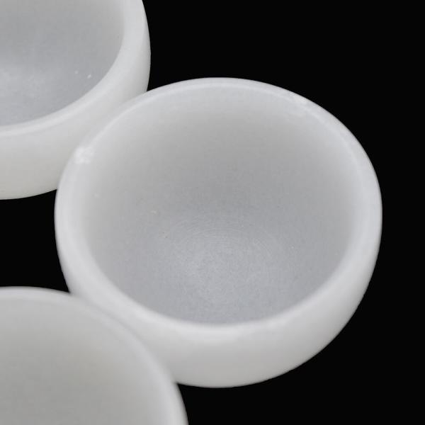 Polished White Jade Tea Top Carving Craft in Chinese Style for High Class Home Decor