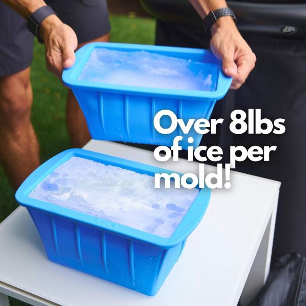 Fabricant de blocs de glace en silicone de 2 kg pour la maison plus épais Grand plateau à glaçons réutilisable Athlètes accessoires de plongée à froid Fabricant de glace sans BPA