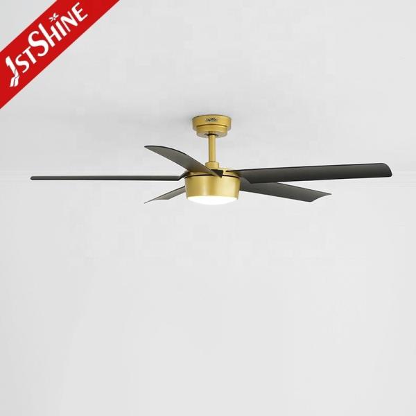 Ventilador de teto de motor de corrente contínua de 52 polegadas Ventilador de baixo watt decorativo moderno com controle remoto e 10-