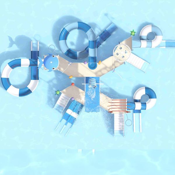 Custom Modular Water Slides for Water Houses FRP  304 Stainless Steel  Straight Spiral  Wide Slides