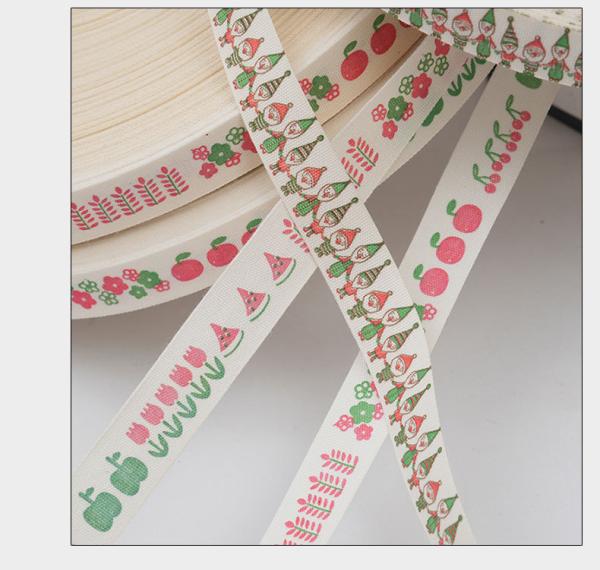 Custom Printed Cotton Ribbon Eco-Friendly Logo Ribbon for Gift Wrapping Packaging
