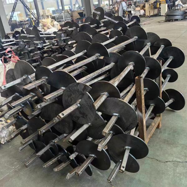 Deep Foundation Solid Square Shaft Round Corner Helical Pile For Steel Tower Structure
