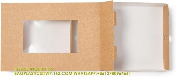 Catering Boxes-Cover With Window, Side Lock, Kraft Paper Catering Food Containers, Recyclable, Inserts Sold Sep