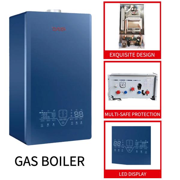 20kw 40kw Gas Wall Mounted Boilers Blue Shell Lpg Gas Boiler Heat Bath Dual Funtion