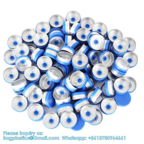 20mm Flip Top Caps Aluminum-Plastic Black Caps for Glass Vial Crimp Caps with White PTFE and Red Silicone Septa