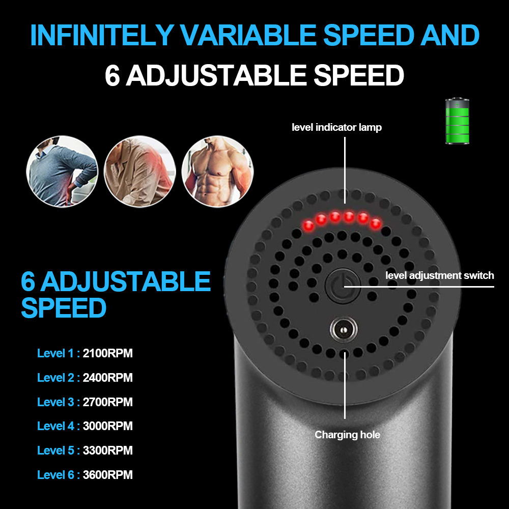 Handheld Massage Pistolet Gun Body Message Massager Deep Muscle Gun Battery Massage-gun Massagegun Set