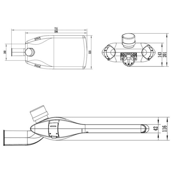 Сплавленный алюминий IP65 200W наружные светодиодные уличные фонари для автомобильных дорог и дорожного освещения