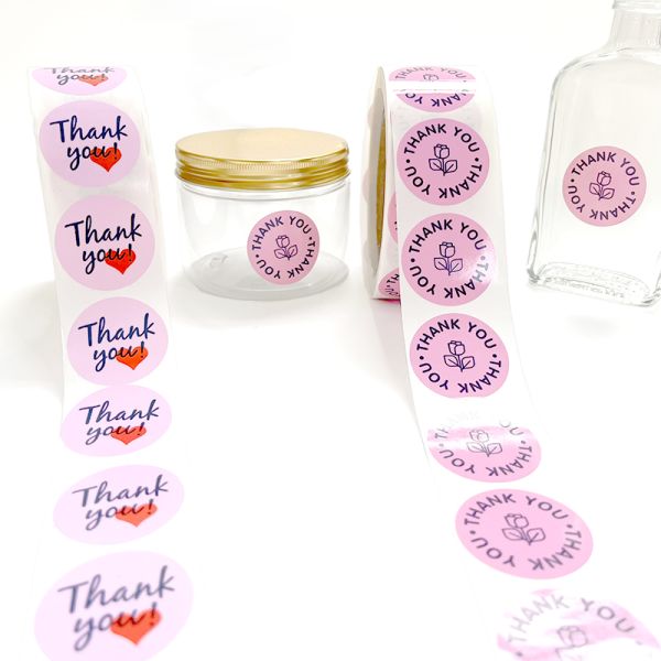 Factory Wholesale Customized Printed Personalized Adhesive Roll Holographic Vinyl Thank You Cup Sticker Label