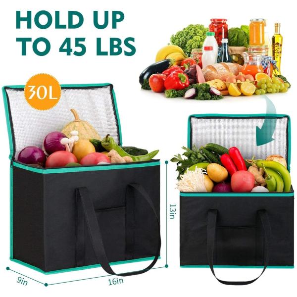 Custom Logo Insulated Tote Food Delivery Bag Customized Logo Solid Color Pattern Type