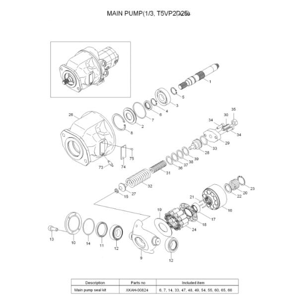 Belparts Excavator For Hyundai R55-7 Hydraulic Main Pump 31M8-10020 31M8-10010