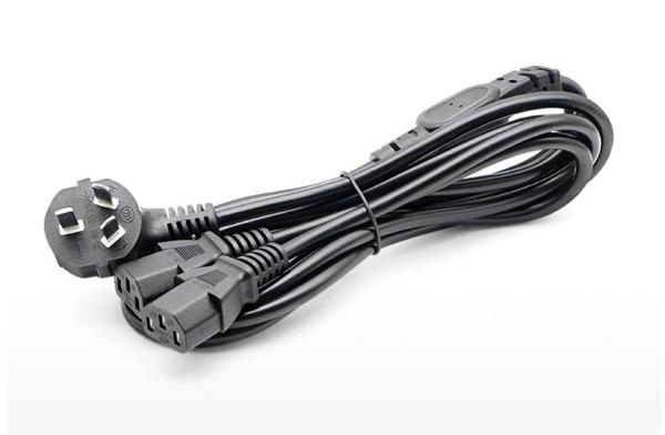 Durable 2 in 1 copper AC black power cord 10A/16A power cable 0.5m1m2m3m free sample