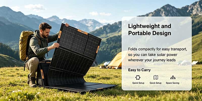 420W Foldable ETFE Solar Panel Charger, Waterproof Portable Solar Power for Van Life Travel