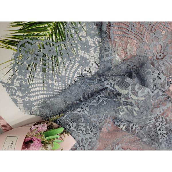 Серая ткань шнурка края Scallop ресницы для дамы выравниваясь платья