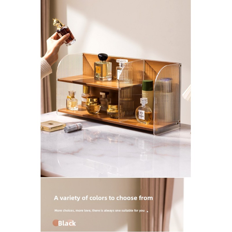 High-End Acrylic Standing Organize Display Rack Compartment Large Capacity Cosmetics Storage Table Shelf
