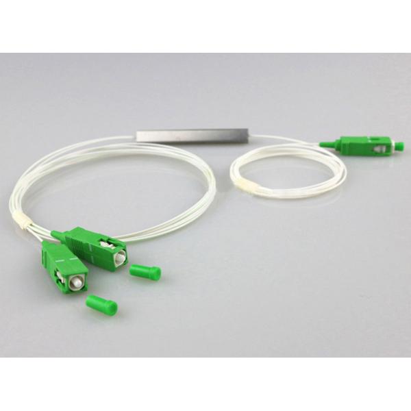 1x2 Fiber Optic Splitter ,  SC APC Passive Optical Splitter 1.0m White Tube