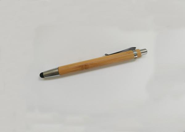 Recycled Bamboo Touch Pen with metal click and customized logo or silk printing for promotion