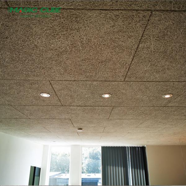 Industrial Design Fire Proof Wood Wool Acoustic Panel For Wood Keel Installation
