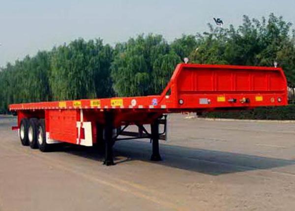 2 And 3 Axle Flatbed Semi Trailer With Capacity 40-70T ISO9001 Standard