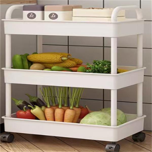 Three-layer Kitchen Rotating Shelving for Multifunctional Vegetable and Fruit Storage