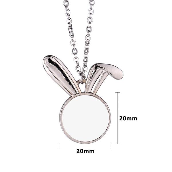 Sublimation Rabbit Pendant Necklace Personalized Easter Gifts Bunny Necklace For Heat Transfer