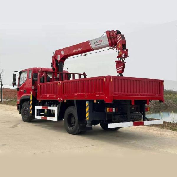 FOTON 4x2 Truck Mounted Hydraulic Crane Truck 4 Sections 6.3tons Telescopic Boom Crane