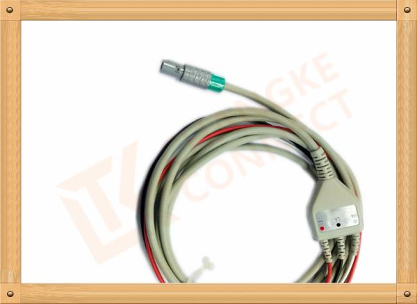 Medical Hellige ECG Trunk Cable , ECG Snap Connector With TPU Material