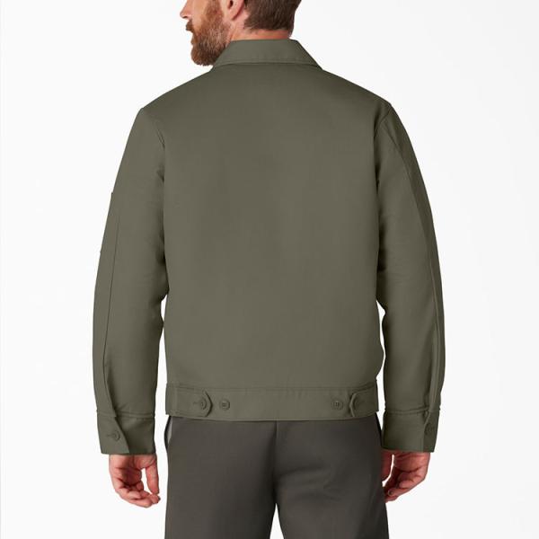 Настроенные карманы ручной руки свернуть вниз воротник Zip Up выстроенный передний прочный Chino Twill хлопчатобумажной рабочей одежды тяжелой хлопчатобумажной рабочей куртки для мужчин