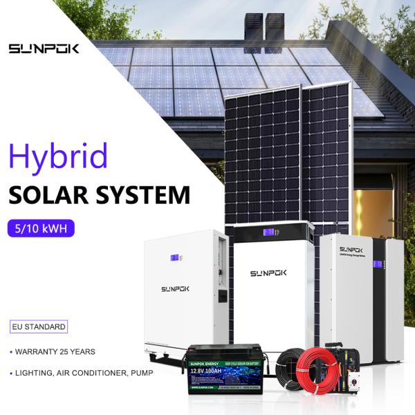 Système de panneaux solaires hors réseau 5kW 10kW avec batterie et onduleur - Kit complet d'énergie solaire pour la maison