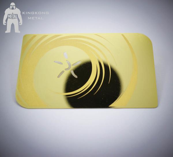 Waterproof  Gold Metal Business Cards  ,  Bronze Plating Metallic Gold Card Different Shading