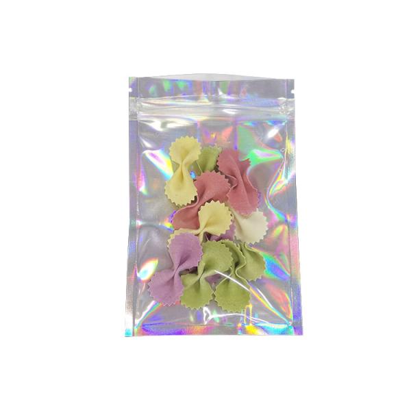 Heat Sealable Resealable Holographic Mylar Bags with Reclosable Ziplock for Packing Food Multipurpose Storage
