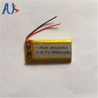 AUK 402042 Bateria LiPo personalizada 3.7V 350mAh Bateria LiPo de lítio personalizada