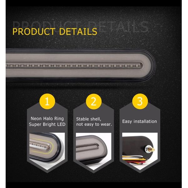 2835 100SMD Red Amber Truck Tail Lights , 400lm Waterproof Trailer Lights