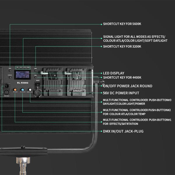 2800K 9990K 500w RGBW LED Video Photo Film Light 12 Lighting Effects 50000lm Soft Light LED Panel