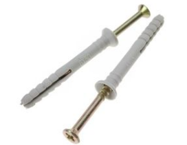 50 mm Wall Plug Screws For Fixing / Concrete Metal Zinc Screws Nylon Plug