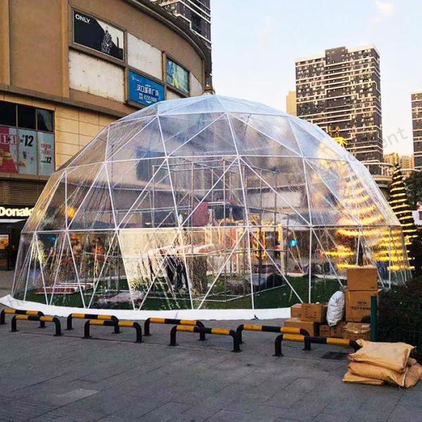 As tubulações de aço personalizaram o restaurante exterior dos diâmetros grandes Geodesic da barraca 12m da abóbada
