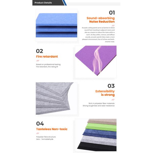 Fireproof Sound Cancelling Wall Panels 3mm 25mm Wall Decorative Panels