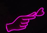 Señales de neón de encargo del corazón del finger de Vasten del gel de silicona los 200cm 12v