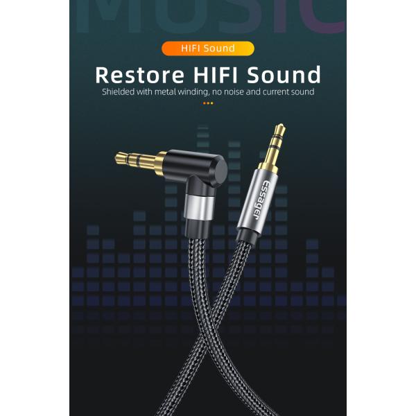 3.5mm AUX Cable Codo macho a macho conector de audio Cable 90 grados