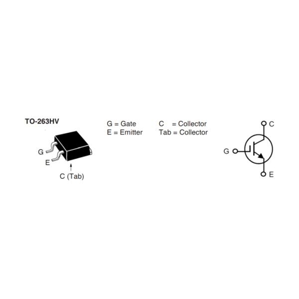 Механический чертеж - IXYS IXGA20N250HV высоковольтное IGBT Держатель TO-263HV модуля 2500V 30A 150W транзистора IXGA20N250HV IGBT поверхностный