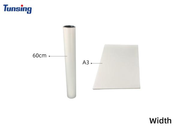 DTF Heat Transfer PET Film 60cm Width 100m Length For T Shirt Ink Printing